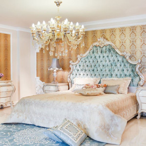 Luxus Barock Bett Rosa Weiss aus Italien von Casa Padrino